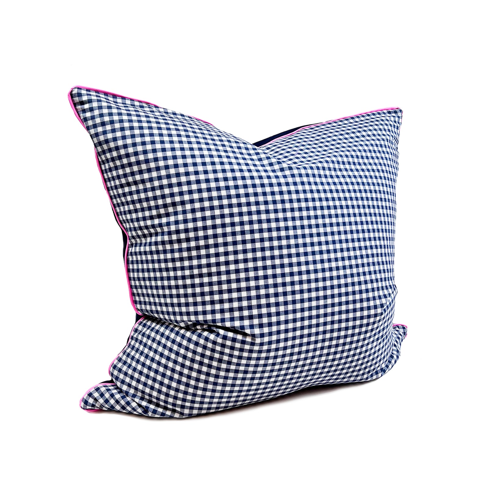 Hedgehouse 26 x 26 Cover in Penelope Navy Gingham Solid with Pink